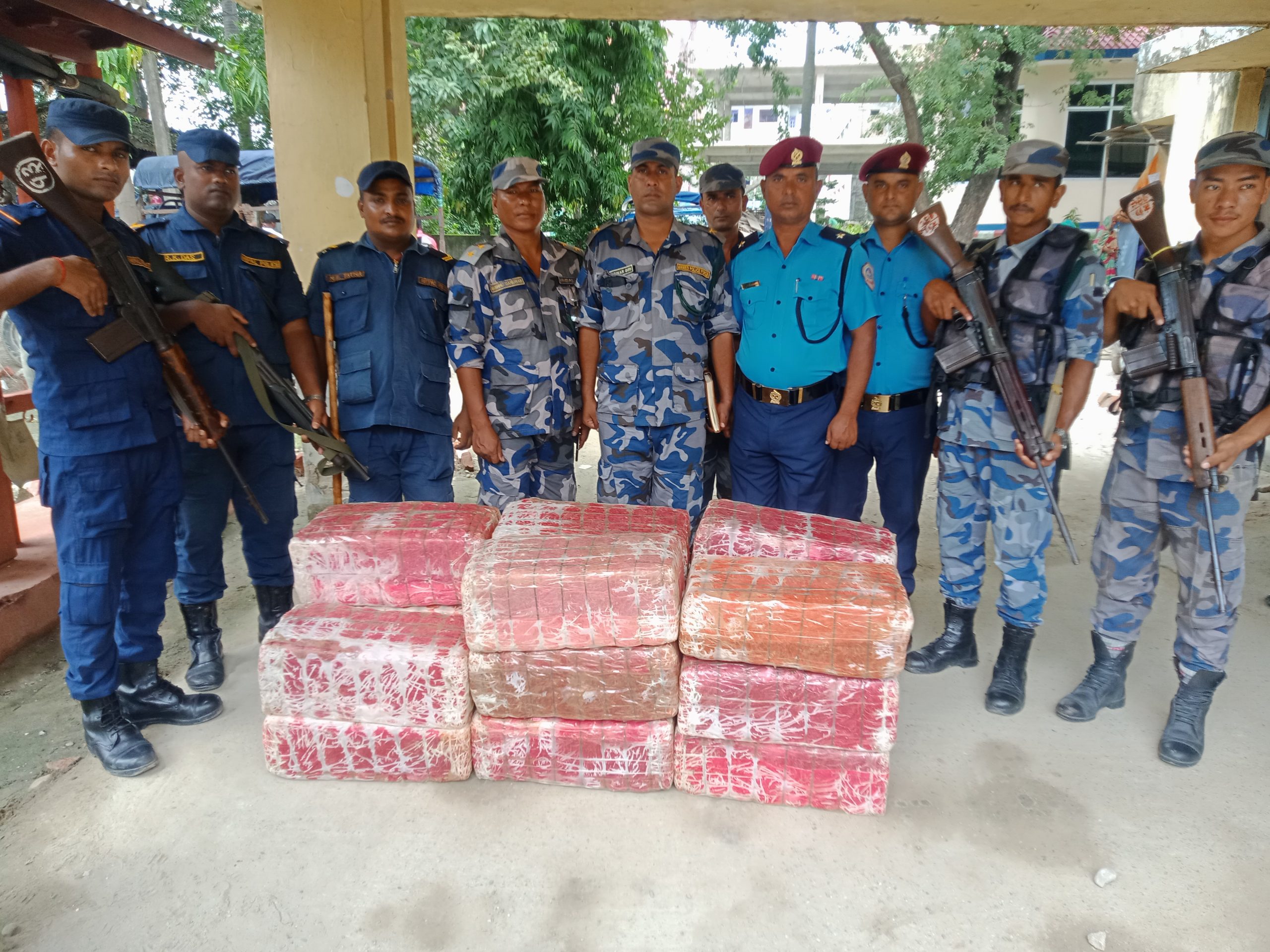 रौतहटमा सुरक्षाकर्मी देखेपछि गाँजा कारोबारी फरार, २०४ किलो बरामद