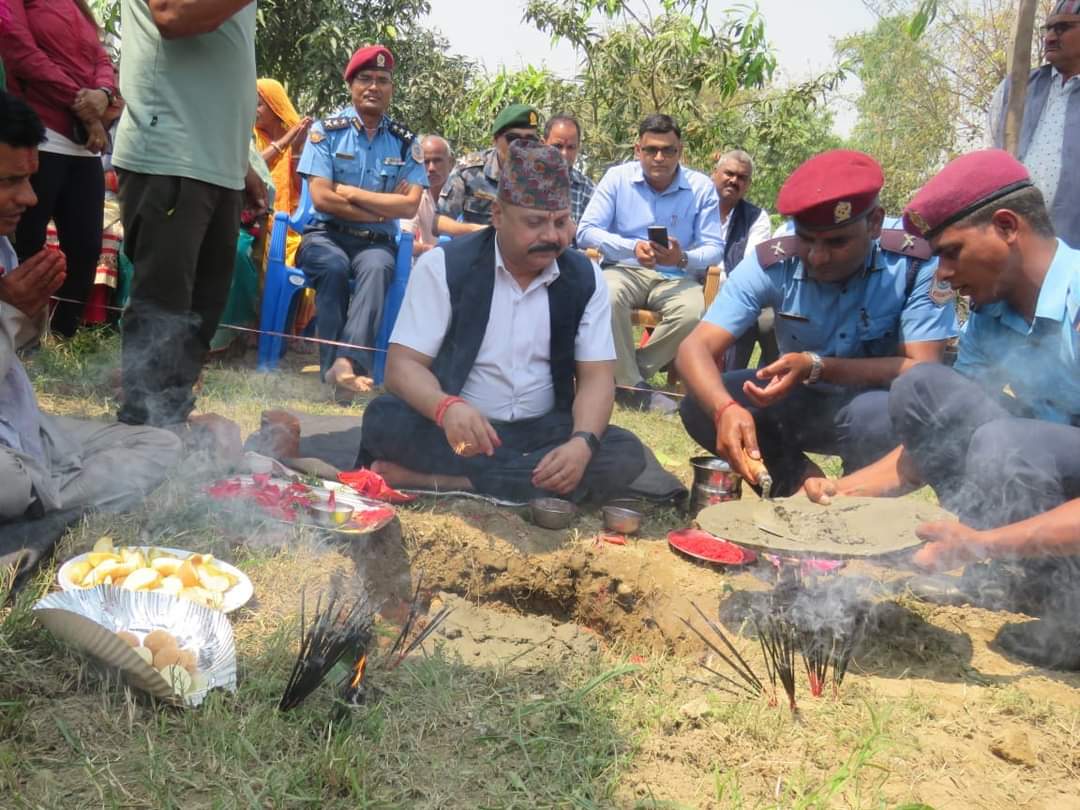 ईलाका प्रहरी कार्यालयमा फतुवा विजयपुरमा दुर्गा भगवती मन्दिरको शिलान्यास