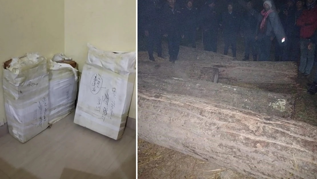 रौतहट प्रहरीद्वारा ८ लाख भन्दा बढीको मोबाइल, अवैध सुर्ती र काठ बरामद