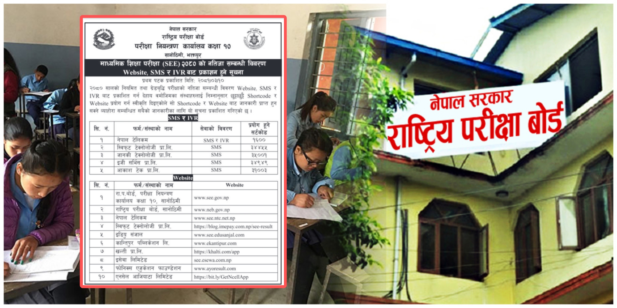 एसईईको नतिजा आजै सार्वजनिक गरिने ,तत्कालै यी माध्यमबाट थाहा पाउनुहोस् नतिजा