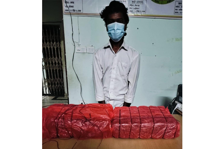 सर्लाहीमा १० किलो गाँजासहित एक युवक पक्राउ