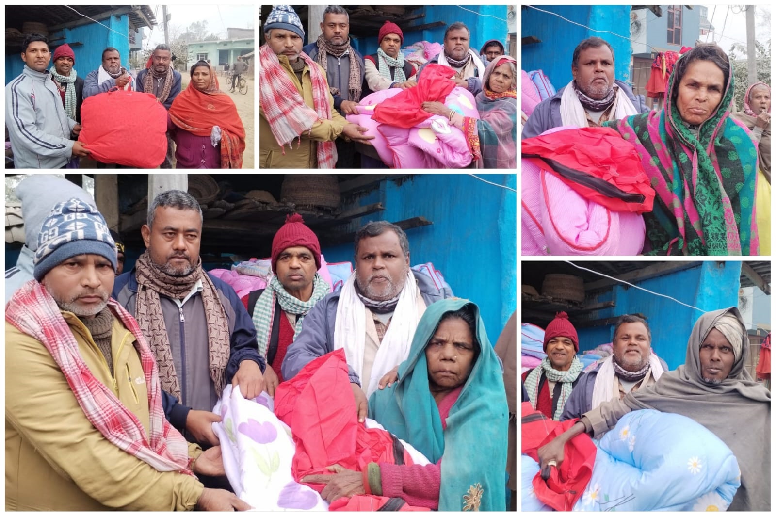 बिश्रामपुरमा शीतलहर प्रभावितलाई वडाअध्यक्ष साहले गरे सिरक वितरण