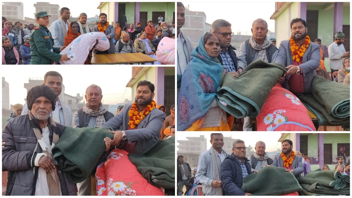 गरुडाका नगर प्रमुख जैसवालद्धारा चिसो छल्न १६० विपन्नबर्गका परिवारहरुलाई कम्बल वितरण
