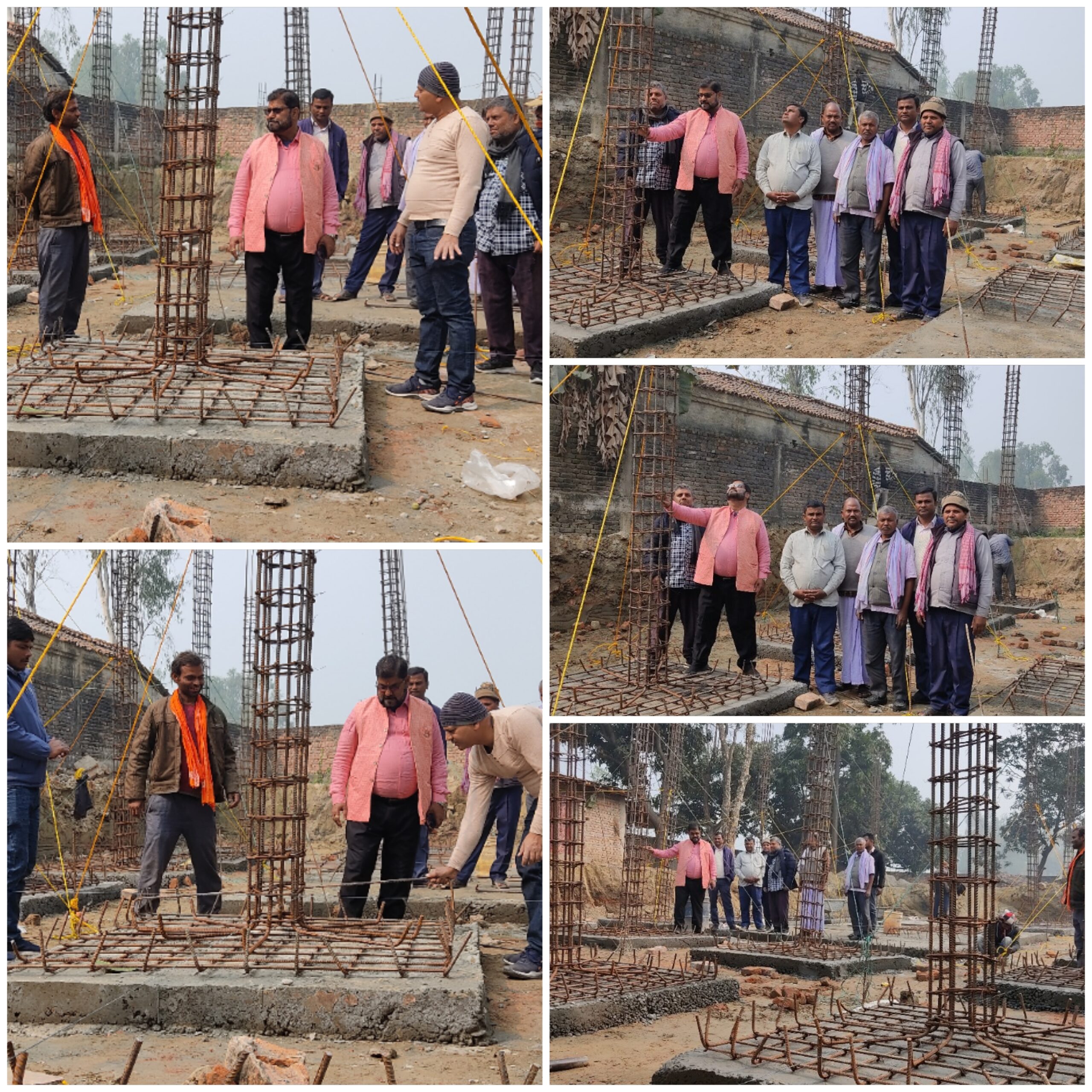 पोठियाही स्थित निर्माणधिन श्री राम जानकी मन्दिरको नगर प्रमुख जैसवालद्धारा अनुगमन