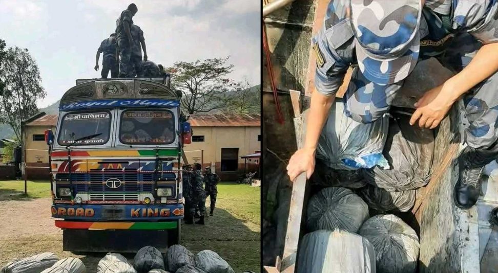 ७८३ किलो गाँजा सहितको ट्रक र २ जना प्रहरी नियन्त्रणमा