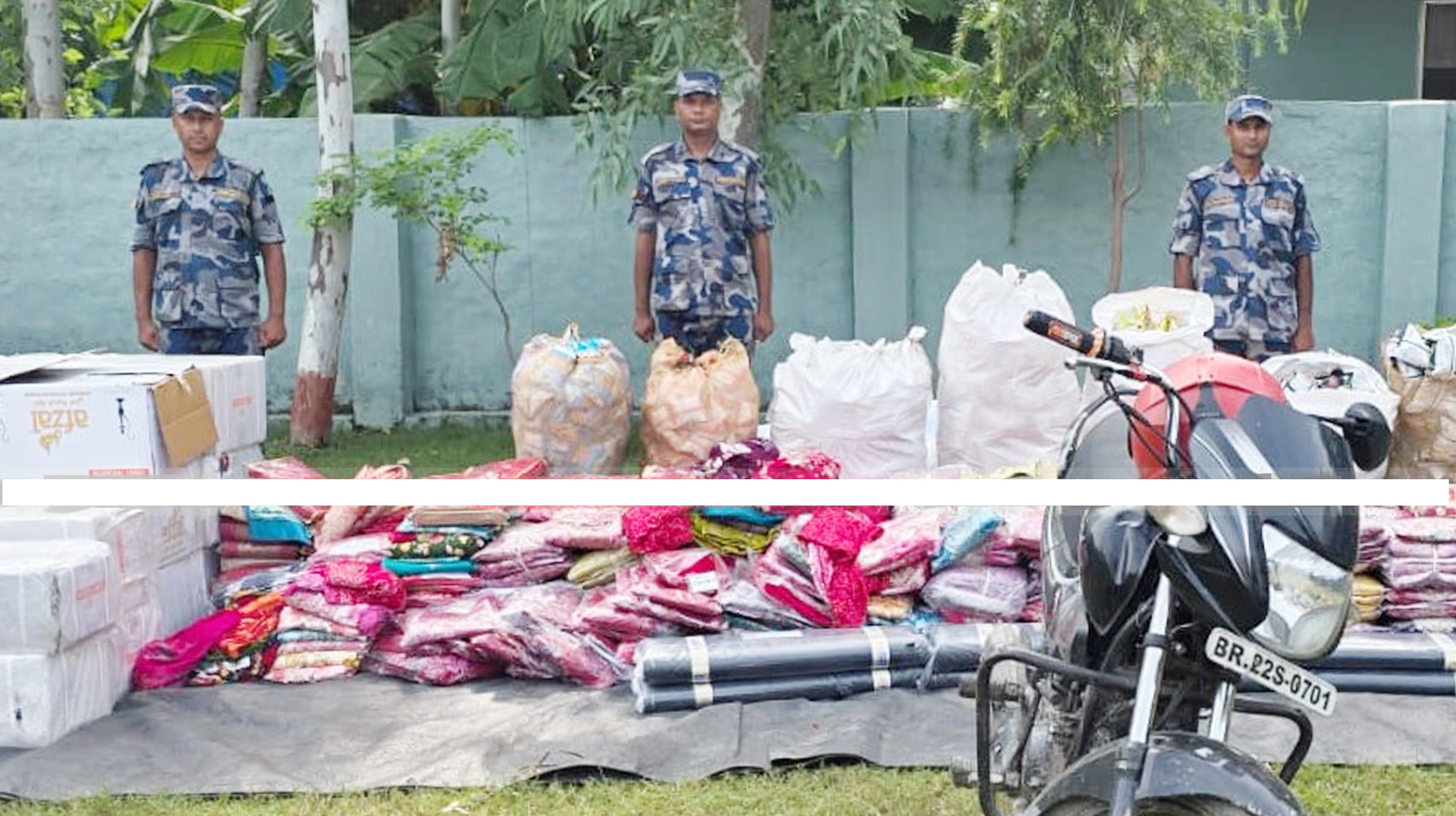 वीरगञ्जमा अबैध सामानसहित भारतीय मोटरसाइकल बरामद