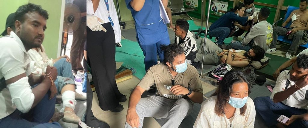 सिभिल अस्पतालमा ५० भन्दा बढी घाइते, अश्रुग्यासले स्वास्थ्यकर्मी त्रसित अवस्थामा