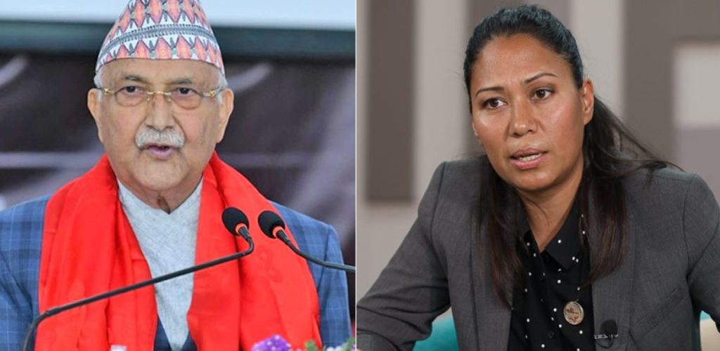प्रधानमन्त्री ओलीको राजीनामा सुमना श्रेष्ठले मागिन्