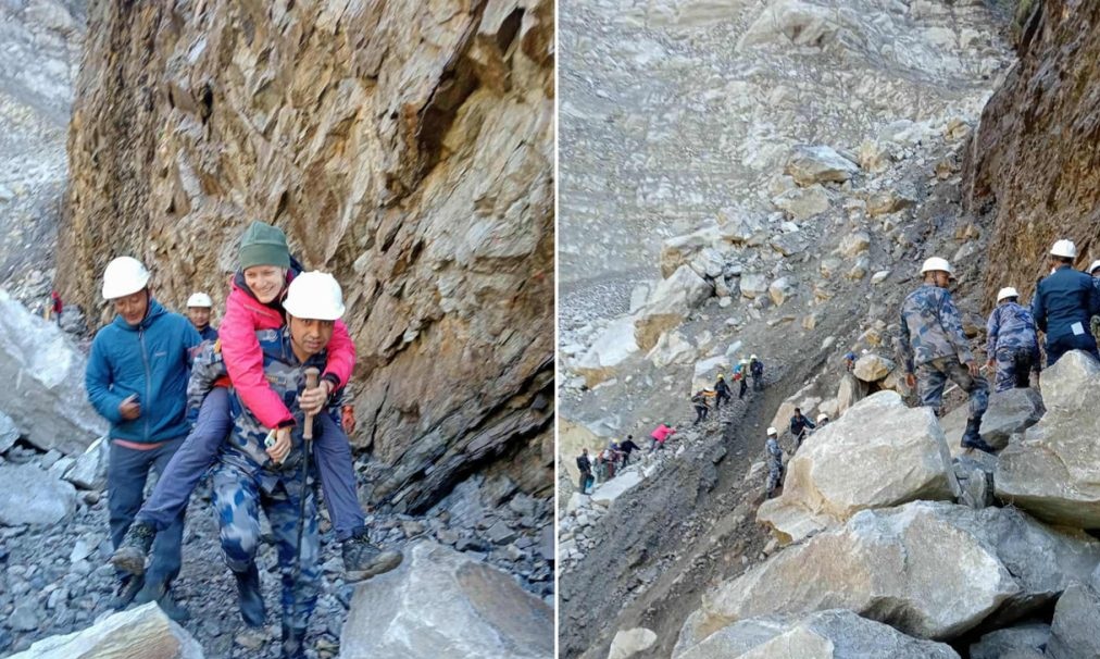 दोलखामा अलपत्र परेका ४ जना पर्यटकको उद्धार