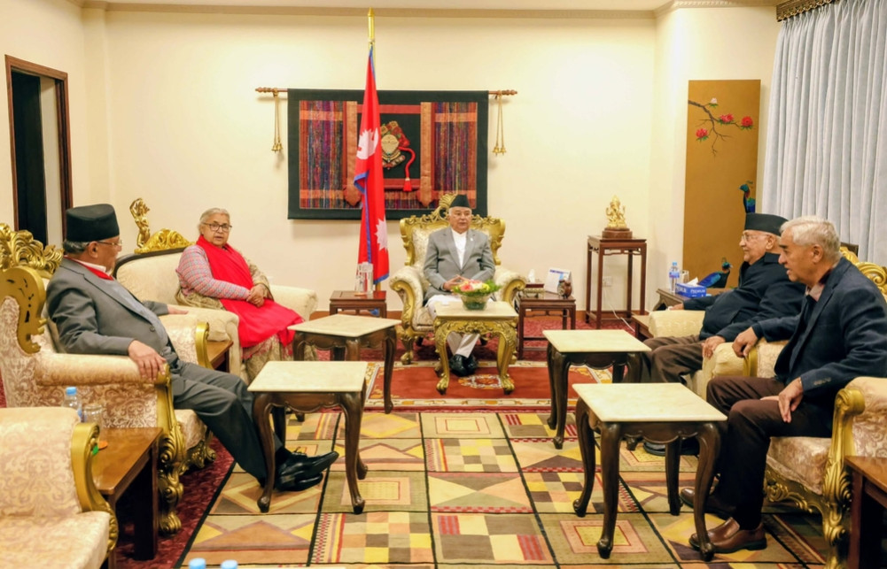 शीतल निवासमा राष्ट्रपतिको पहल: चार शीर्ष नेताबीच संवाद