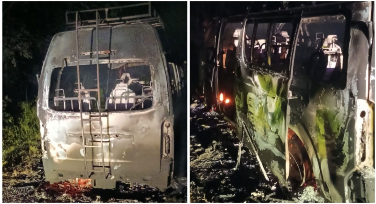 बारामा यात्रा गर्दै गरेको माइक्रोबसमा आगलागी