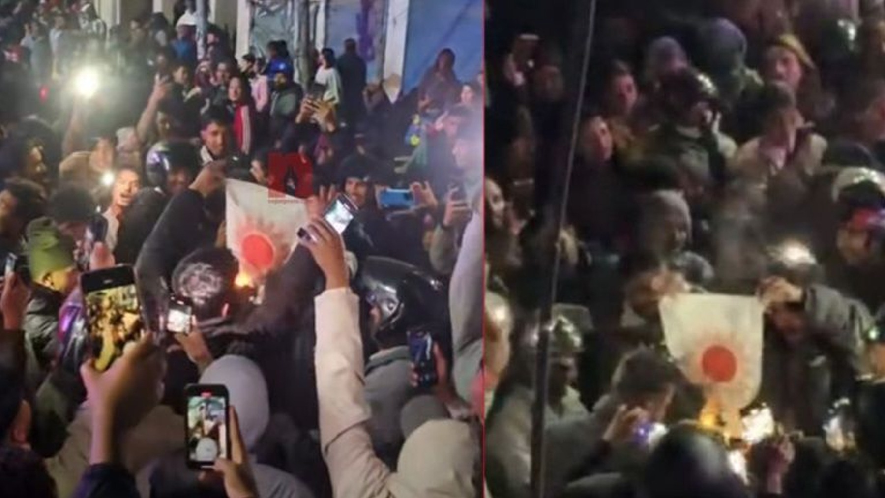 दाङमा ओलीविरुद्ध नाराबाजी गर्दै स्थानीयहरूले जलाए एमालेको झन्डा