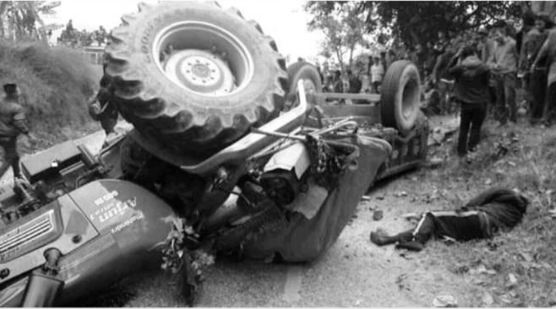 कैलालीमा ट्याक्टर पल्टिँदा एकको मृत्यु, एक जना घाइते