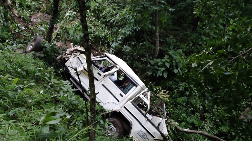 दार्चुलामा जिप दुर्घटना, घाइते ४ सहित २ जनाको मृत्यु