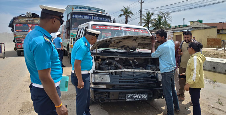 प्राविधिक जाँचमा फेल ५६ सवारी, मर्मतपछि मात्रै चलाउन निर्देशन