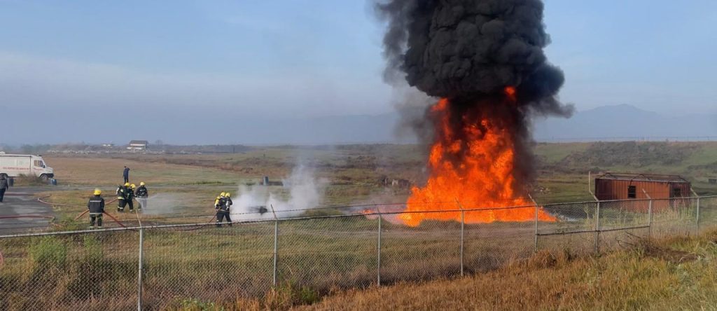 आगलागी जोखिम न्यूनीकरणका लागि विमानस्थलमा अभ्यास
