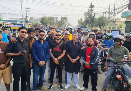 वीरगञ्जमा बालेन शाह सरकारको समर्थनमा मोटरसाइकल र्‍याली