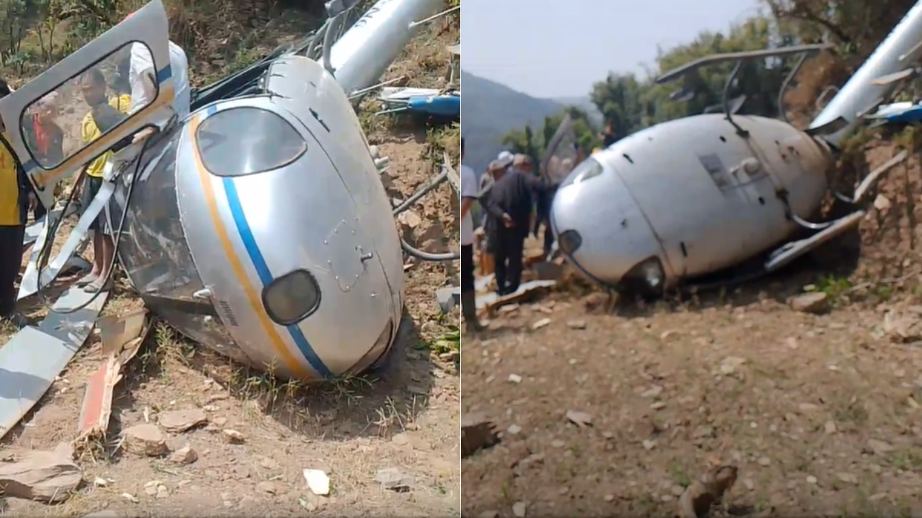 खोटाङमा पाँच जना सवार हेलिकप्टर दुर्घटना