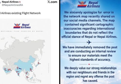 नेपाल एयरलाइन्सको नक्सा विवाद: भारतको भूभाग पाकिस्तानमा देखाएपछि माफी