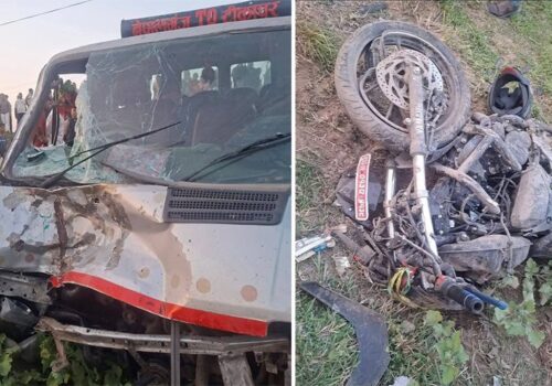 हाईस र मोटरसाइकल ठोक्किँदा कैलालीमा दुई जनाको मृत्यु