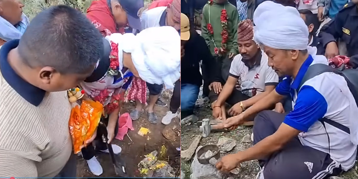 महाकालीका लागि संकलित पैसाले घट्टेखोलामा झोलुङ्गे पुल बनाउँदै हर्क साम्पाङ