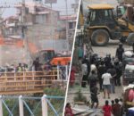 सुकुमवासी बस्तीका दृश्य : एकातिर डोजर, अर्कातिर प्याकिङ