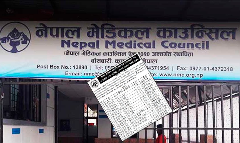 चिकित्सा परिषद्को कारबाही : १७ जना डाक्टरको दर्ता खारेज
