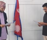 सागर ढकाल रास्वपा सचिवालय सदस्यमा शपथ ग्रहण