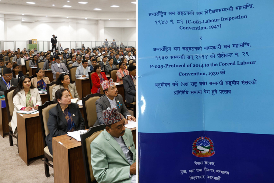 श्रम क्षेत्रका दुई महत्त्वपूर्ण महासन्धि अनुमोदनका लागि संसद्‌मा