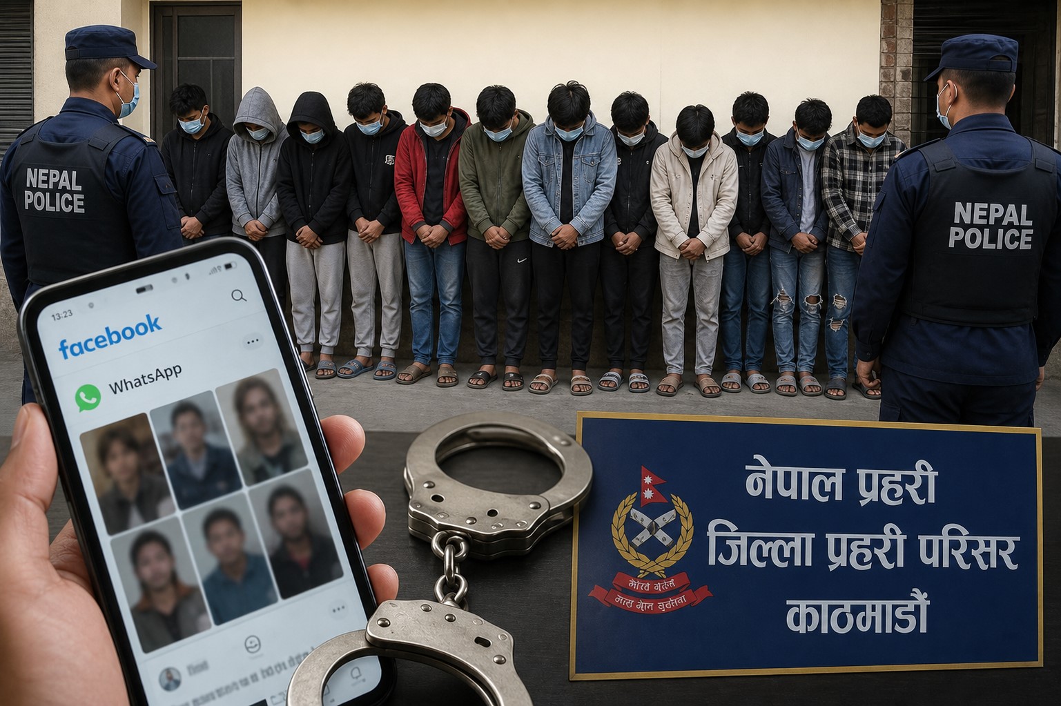 फेसबुक–ह्वाट्सएपमार्फत यौनधन्दा सञ्चालन गर्ने गिरोहसहित १६ जना पक्राउ