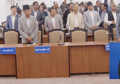 शाहीबाहेक सबै विपक्षी सांसद उभिए, प्रतिनिधिसभा बैठकमा विरोध