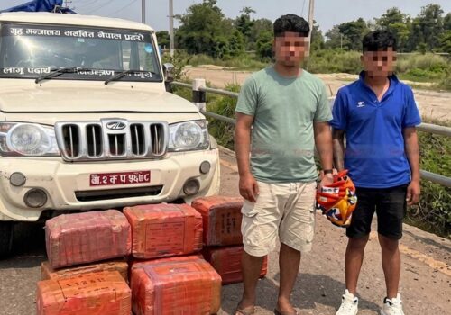 बोलेरो गाडीबाट ठूलो परिमाणमा गाँजा बरामद, दुई जना पक्राउ