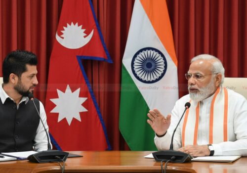 आज रवि लामिछाने र भारतीय प्रधानमन्त्री मोदीबीच भेटघाट गर्दै