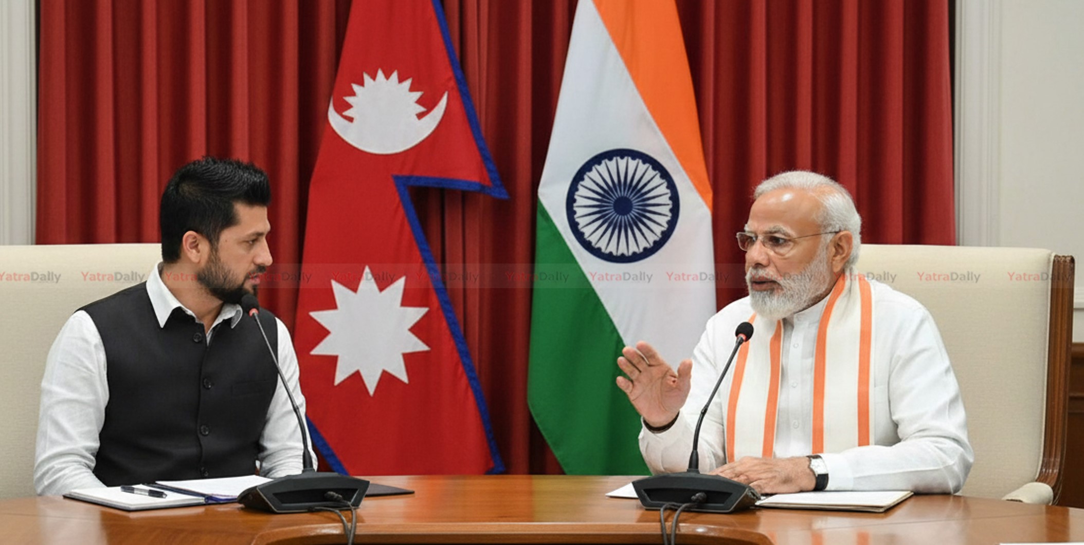 आज रवि लामिछाने र भारतीय प्रधानमन्त्री मोदीबीच भेटघाट गर्दै