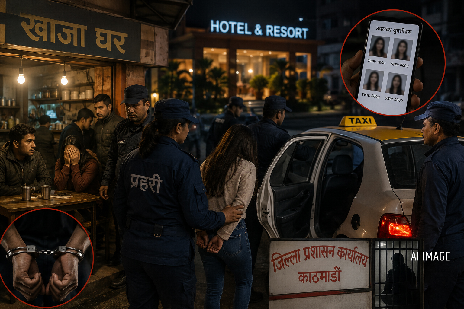 काठमाडौंमा यौन व्यवसाय प्रकरण : खाजाघरबाट समातिएका जेल चलान
