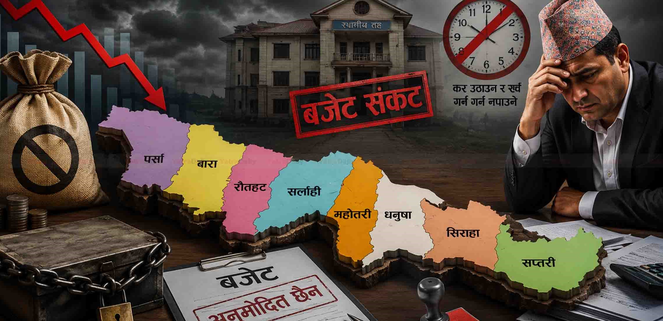 मधेशका १० स्थानीय तह बजेट संकटमा, कर उठाउन र खर्च गर्न रोक