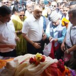 गोपालमान श्रेष्ठलाई कांग्रेसको अन्तिम श्रद्धाञ्जली, गगन थापाले ओढाए पार्टीको झन्डा