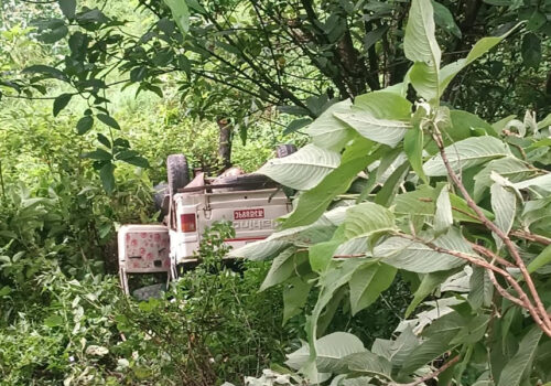 गुल्मीमा बोलेरो दुर्घटना, ग्यास बोकेको गाडी पल्टिँदा ४ जना घाइते