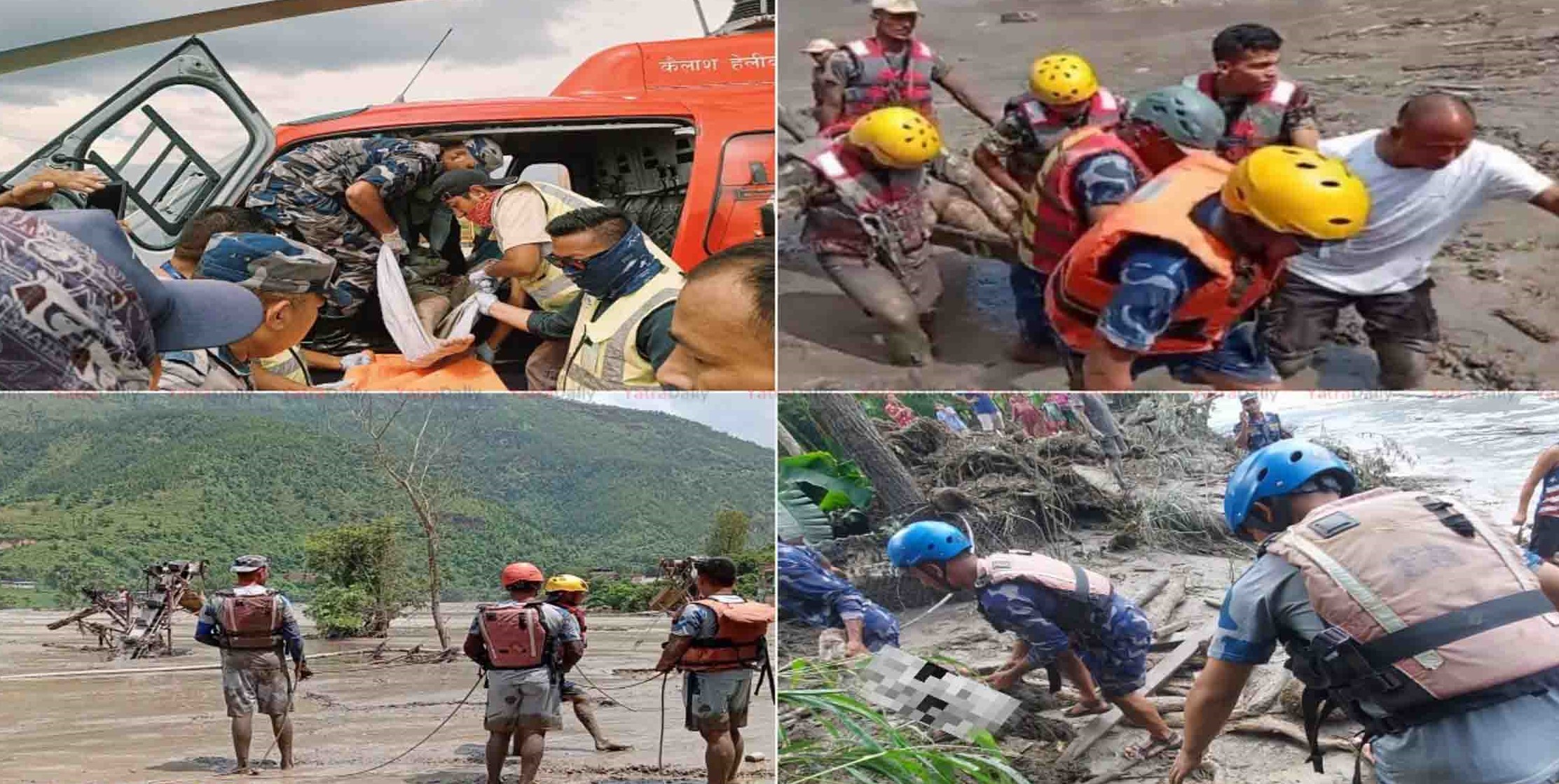 रसुवा–नुवाकोटमा बाढीको कहर, १,२५९ सशस्त्र प्रहरी उद्धारमा खटिए