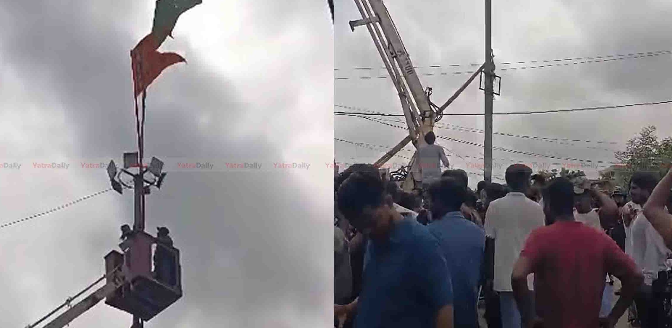 वीरगञ्जको छपकैयामा टावर लाइटमा झण्डा राख्ने विषयमा विवाद बढेपछि प्रहरी परिचालन