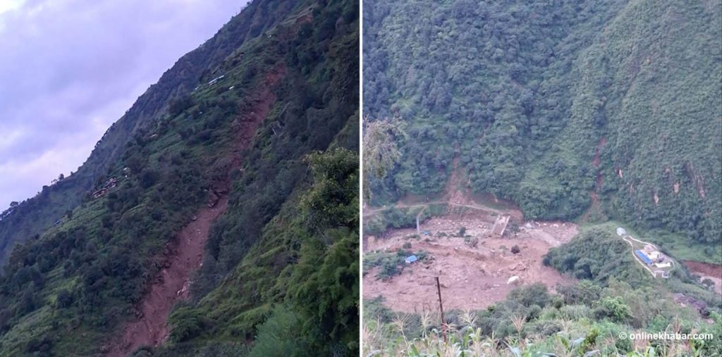 रोल्पामा पहिरोको वितण्डा: २ जनाको मृत्यु, १० जना बेपत्ता