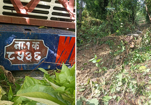 कान्ती लोकपथमा ट्रक १०० मिटर तल खस्यो