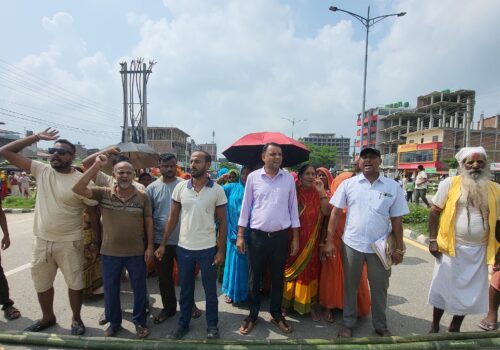 पोखरी अतिक्रमण हटाउने अभियानविरुद्ध स्थानीयको प्रदर्शन