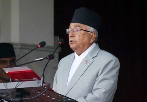 विपत्तिको घडीमा एकताबद्ध हुन राष्ट्रपतिको आह्वान