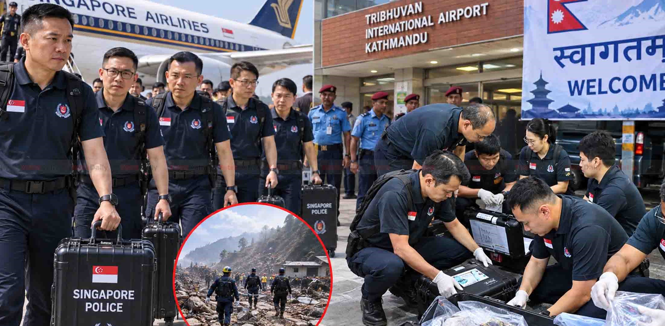 विपद् पीडितको शव पहिचानका लागि सिंगापुर प्रहरी टोली नेपाल आइपुग्यो