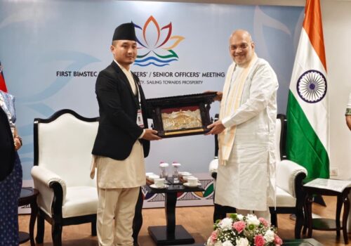 सुधन गुरुङले भेटे भारतीय समकक्षी अमित शाह
