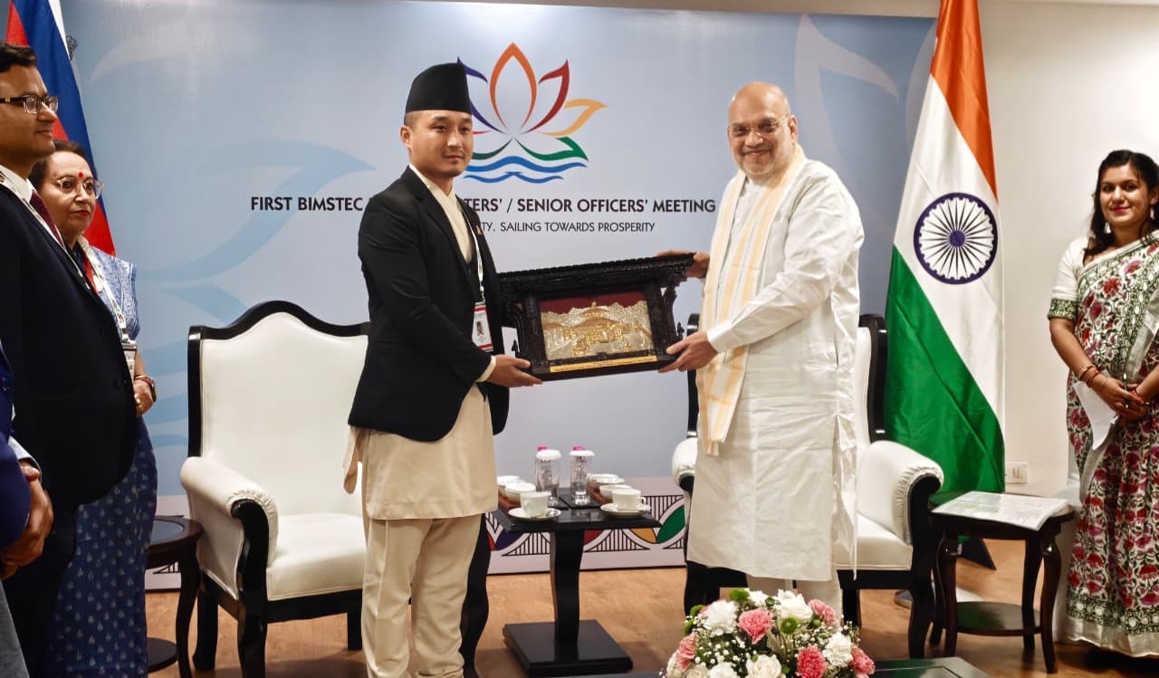 सुधन गुरुङले भेटे भारतीय समकक्षी अमित शाह